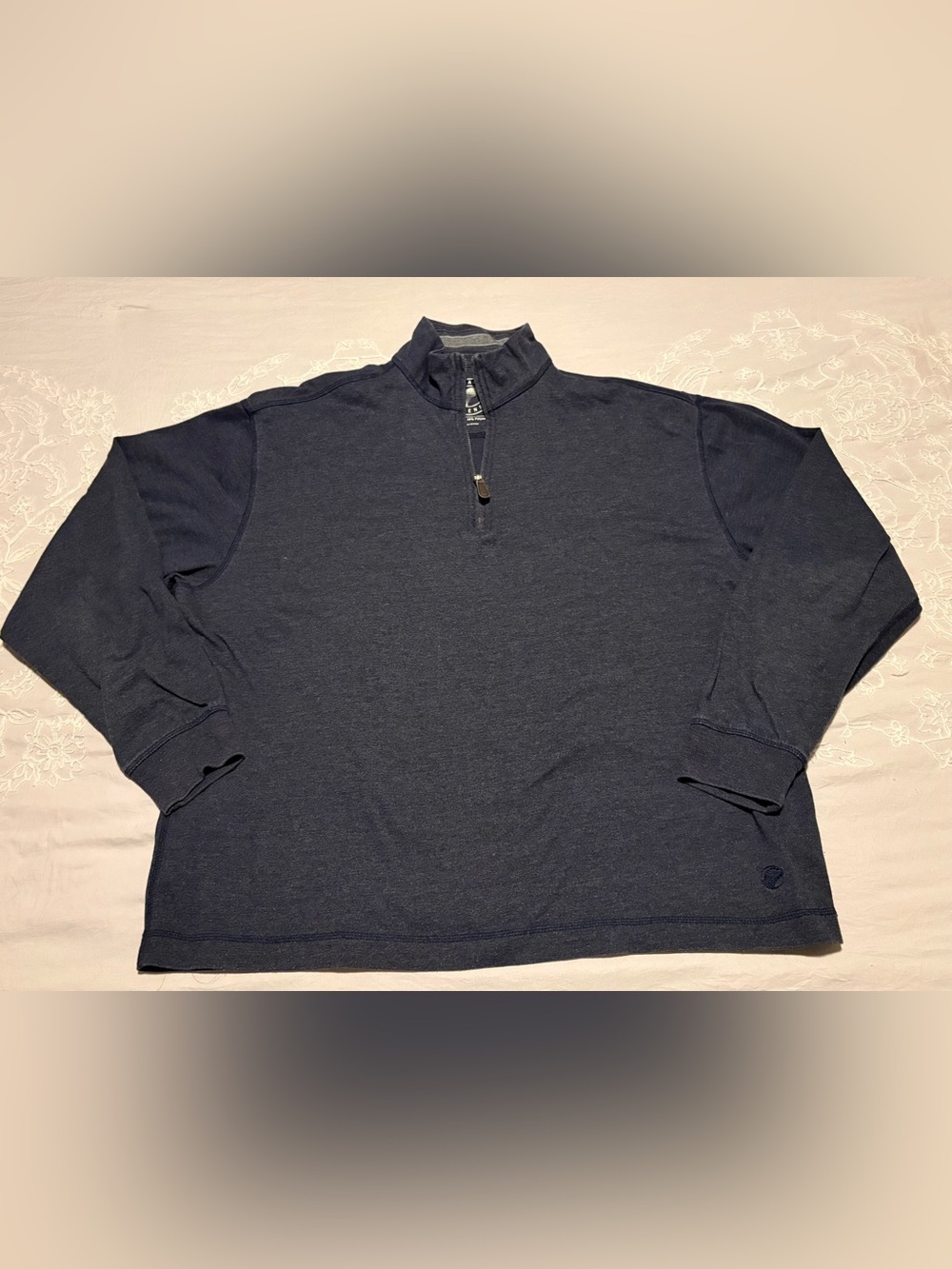John Bartlett Men's L Half-Zip Pullover Sweatshirt in Dark Blue